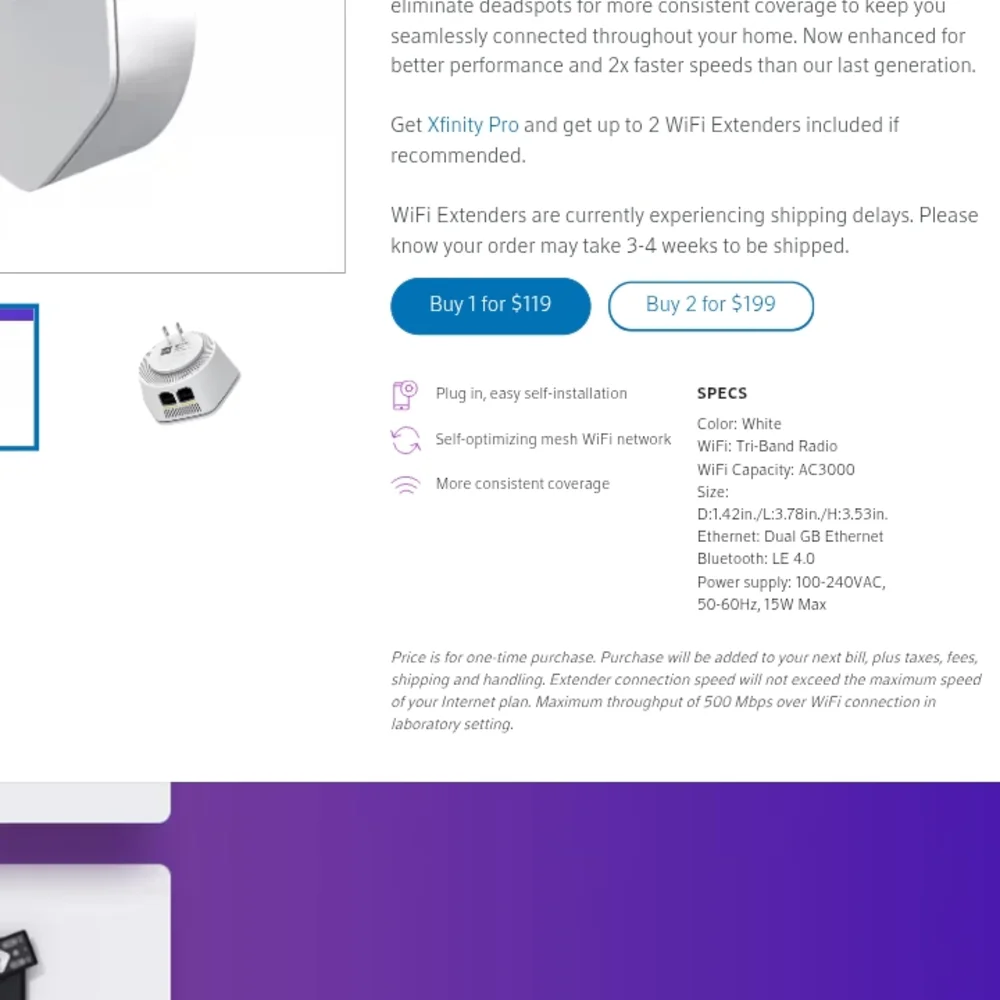 Finity white adapter